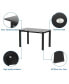Фото #3 товара Modern Tempered Glass Dining Table, Simple Rectangular Metal Table Legs Living Room Kit