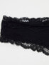 Фото #3 товара ASOS DESIGN 3 pack cotton & lace trim high rise malibu thong in black