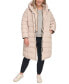 Фото #6 товара Women's Plus Size Bibbed Hooded Puffer Coat