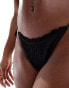 South Beach frilly crinkle tie side bikini bottom in black