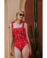 Фото #6 товара Women's Red Coral Reversible One-Piece Swimsuit