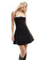 Miss Selfridge ribbon trim cami dress in black