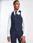 Фото #1 товара Noak Harris Tweed slim suit waistcoat in navy herringbone