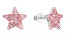 Silver earrings Stars with crystals Preciosa 31312.3 light rose