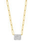 EFFY® Diamond Baguette & Round Cluster Pendant Necklace (3/8 ct. t.w.) in 14k Gold, 16-3/4" + 1-1/4" extender
