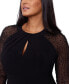 Фото #3 товара Plus Size Embellished-Sleeve Bodycon Dress