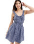 ASOS DESIGN wide strap channel waist mini sundress in blue gingham Blaues Karomuster, 44 - фото #1