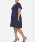 Фото #3 товара Plus Size Short Sleeve V-neck Tiered Midi Dress