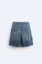 Фото #8 товара Джинсовые джорты из ткани с винтажным эффектом потертости ZARA