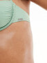 Фото #3 товара Free Society wrap ruched front underwire bikini top in sage green