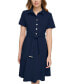 Фото #3 товара Petite Short-Sleeve Belted Shirtdress