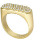 ფოტო #3 პროდუქტის Heritage D-Link Glitz Gold-Tone Stainless Steel Signet Ring