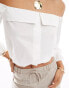 Фото #4 товара ASOS DESIGN off shoulder blouson sleeve top in cream