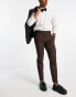 ASOS DESIGN slim tuxedo suit trousers in brown