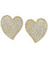 ფოტო #2 პროდუქტის EFFY® Diamond Pavé Heart Stud Earrings (1-1/20 ct. t.w.) in 14k Gold