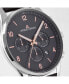 Men's London Watch with Leather Strap, Solid Stainless Steel, Chronograph, 1-2126