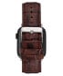 Men's Brown Croc Grain Premium Leather Band Compatible with 42mm, 44mm, 45mm, Ultra, Ultra2 Apple Watch