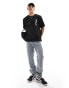 Фото #2 товара Jack & Jones oversized t-shirt with Japanese back print in black