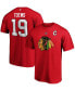Фото #1 товара Men's Jonathan Toews Red Chicago Blackhawks Team Authentic Stack Name and Number T-shirt