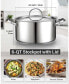 Фото #2 товара 18/10 Stainless Steel Stockpot 6-Quart, Classic Deep Cooking Pot Canning Cookware Dutch Oven Casserole with Stainless Steel Lid, Silver