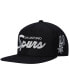 Фото #3 товара Men's Black San Antonio Spurs Hardwood Classics Script 2.0 Snapback Hat