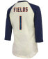 Women's Justin Fields Cream, Navy Chicago Bears Player Name Number Raglan 3/4 Sleeve T-shirt