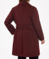 Women's Plus Size Belted Notched-Collar Wrap Coat