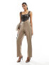 Фото #7 товара Vila high waisted wide leg trouser co-ord in brown