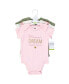 ფოტო #2 პროდუქტის Infant Girl Cotton Bodysuits, Mom Dad Floral, 3-Pack