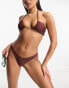 Фото #8 товара Miss Selfridge mix and match V shape bikini bottom in chocolate