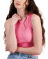 ფოტო #3 პროდუქტის Juniors' Seamless Crewneck Ribbed Tank