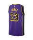 Men's and Women's LeBron James Purple Los Angeles Lakers Swingman Jersey - Statement Edition 2XL - фото #2