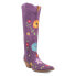 Фото #2 товара Dingo Flower Power Embroidered Floral Snip Toe Cowboy Womens Purple Casual Boot