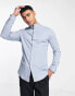 Фото #1 товара ASOS DESIGN skinny shirt with grandad collar in dusty blue