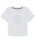 Фото #1 товара Little Girls Embroidered Crest Short-Sleeve Boxy T-Shirt