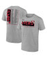 Фото #1 товара Men's Heather Gray San Francisco 49ers 2023 NFC Champions Two-Sided Roster Big and Tall T-shirt