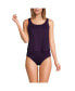 Фото #1 товара Women's Chlorine Resistant One Piece Scoop Neck Fauxkini Swimsuit