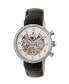 ფოტო #1 პროდუქტის Beatrice Automatic Silver Case, Black Leather Watch 38mm