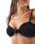 Vero Moda crinkle bandeau bikini top in black Черный, XL - EU 42 - фото #4