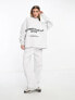 Фото #7 товара ASOS Weekend Collective oversized hoodie with stacked logo in grey marl