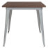 Фото #1 товара 31.5" Square Silver Metal Indoor Table With Walnut Rustic Wood Top