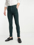 ASOS DESIGN skinny suit trousers in green gingham