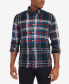ფოტო #3 პროდუქტის Men's Gradient Check Regular-Fit Long-Sleeve Button-Down Shirt