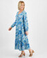 ფოტო #5 პროდუქტის Women's Printed Linen Tiered Midi Dress, Regular & Petite, Created for Macy's