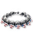 ფოტო #1 პროდუქტის Men's Enamel Skull Bracelet in Stainless Steel