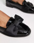 Фото #4 товара ASOS DESIGN Mentor bow loafer flat shoes in black patent