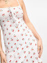 Фото #3 товара Wednesday's Girl cherry print mini cami dress in white