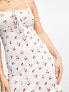 Wednesday's Girl cherry print mini cami dress in white