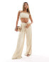 Фото #3 товара ASOS DESIGN co-ord elasticated bralette with tie tassel straps in stone