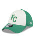 ფოტო #1 პროდუქტის Men's White, Green Kansas City Royals 2024 St. Patrick's Day 39THIRTY Flex Fit Hat